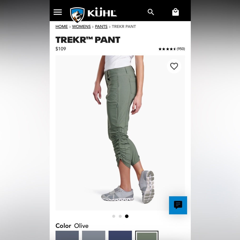 NWOT KÜHL Olive TREKR™ Pants